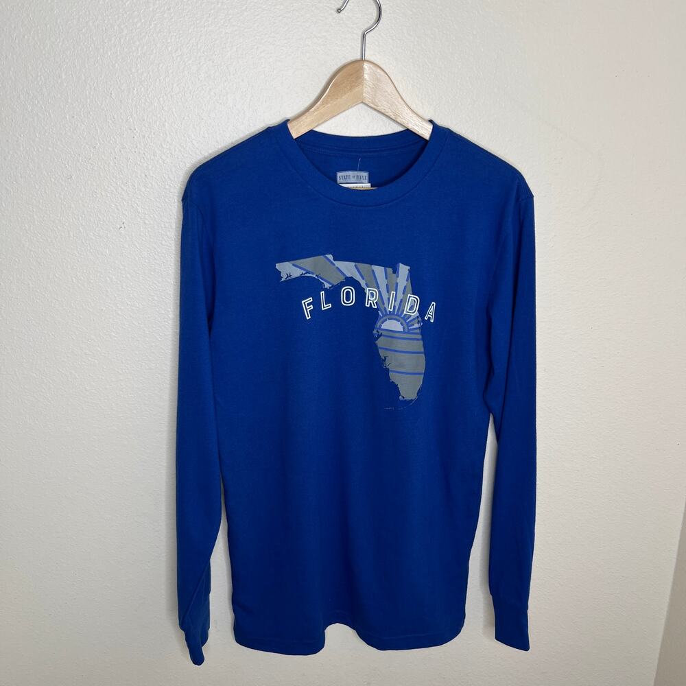 State Of Mind Blue Long Sleeve Florida Tee Small